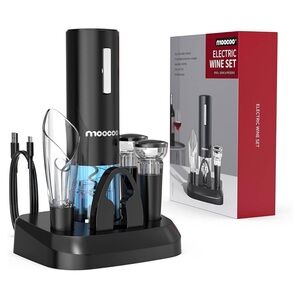 moocoo Electric Wine Set - Open,‎ Serve & Preserve - NWB
